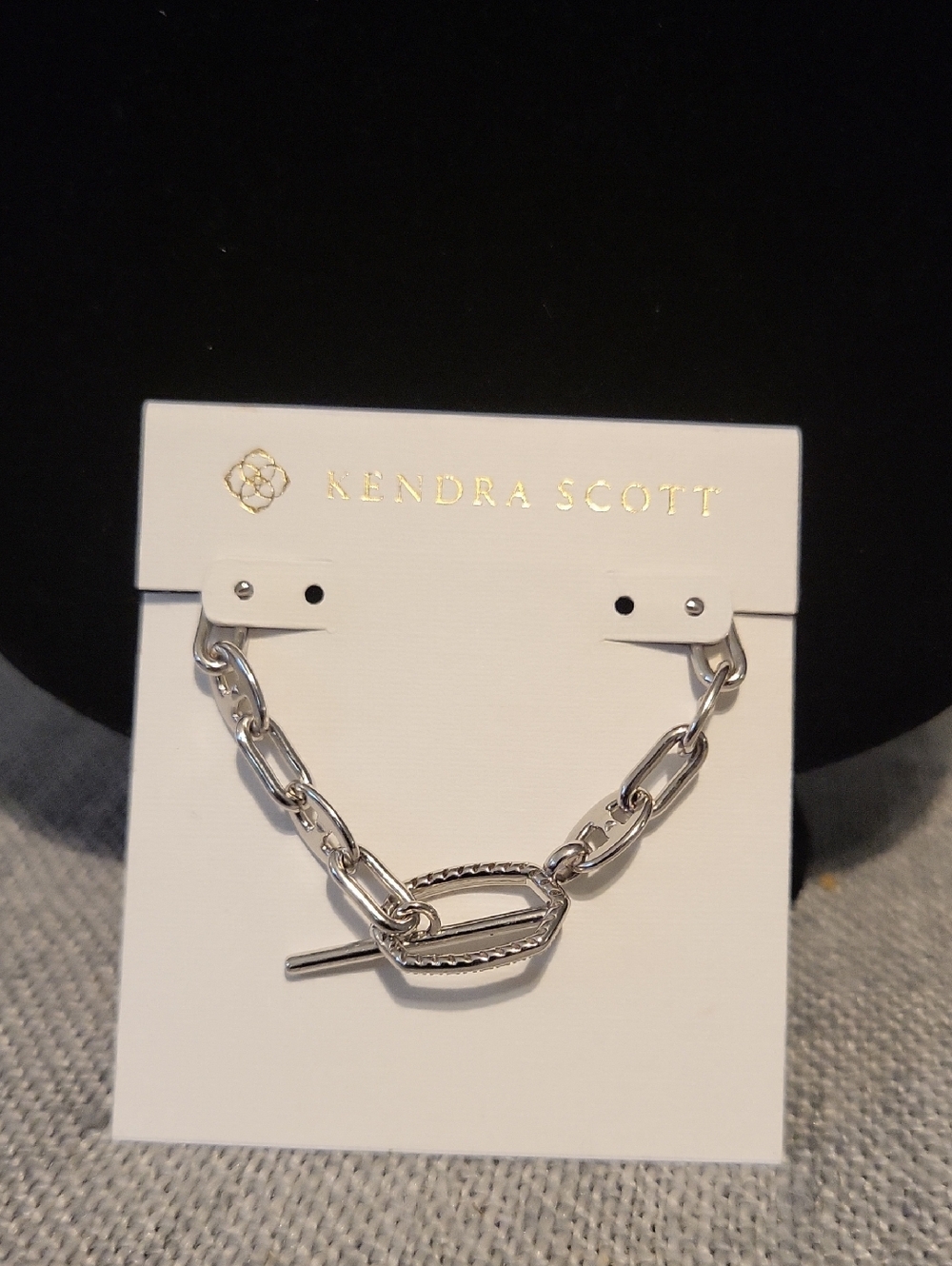 Kendra Scott "Elisa" Toggle Silver Link Chain Necklace - Picture 5 of 5